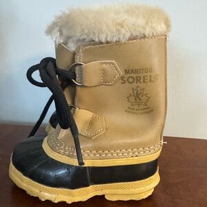 Sorel Toddler Tan and Black Snow Boots